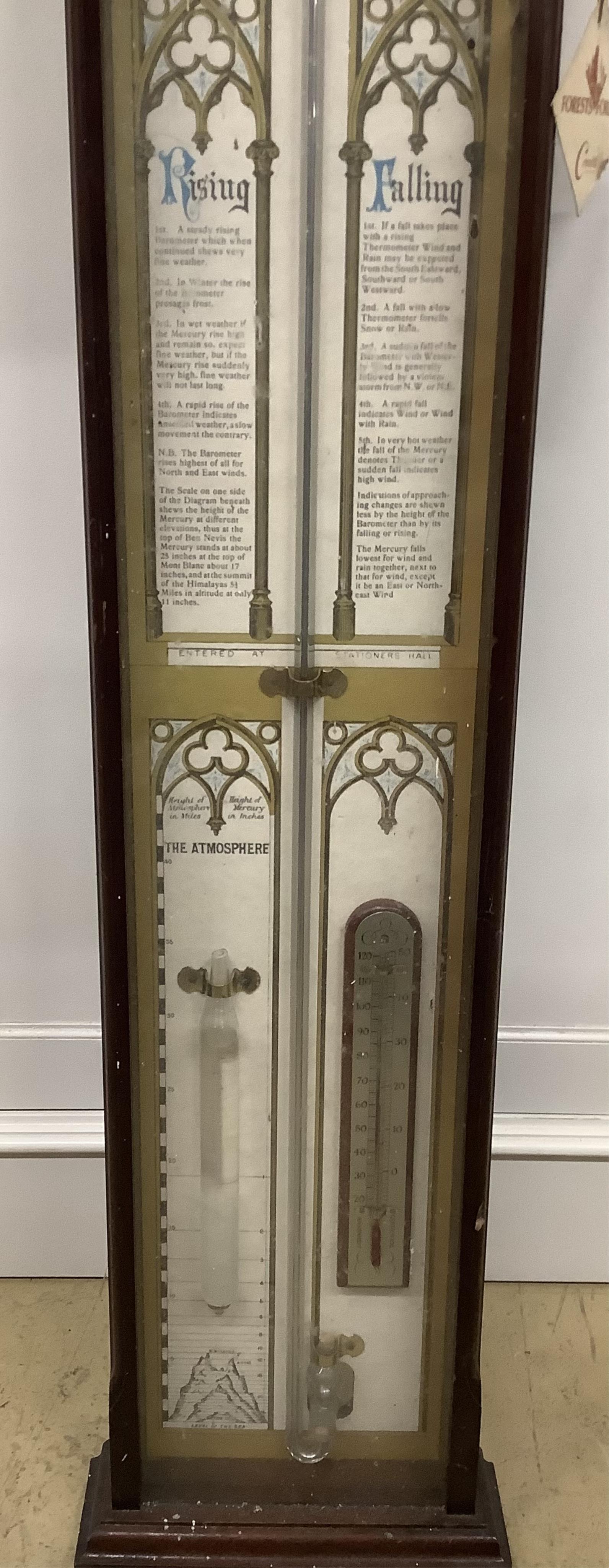 A modern Admiral Fitzroy barometer, height 96cm. Condition - fair